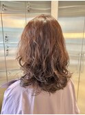 大人可愛い小顔パーマ×ナチュラルロブ×ゆるふわ20代30代