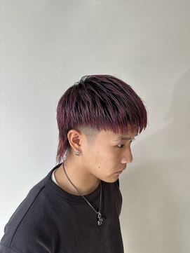 トラッド(TRAD) パッツンウルフスタイル×バイオレットカラー