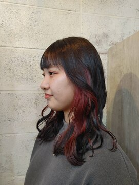 アルカナ 下北沢店(arcana) 深みレッド×インナーカラー