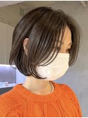 大人ショートボブショートカットココアアッシュくびれミディ