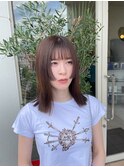 顔周り姫カット＆赤みを抑えたブラウン　 【藤枝/藤枝駅】
