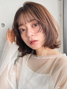 アグノス 青山(Agnos) 顔まわりカットレイヤーカットワンカールパーマくびれぽぷボブ