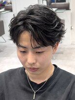 オーシャントーキョー 仙台(OCEAN TOKYO)&nbsp;黒髪ショートセンターパート2ブロックフェザーニュアンスパーマ