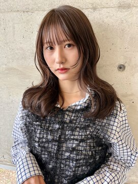 顔周りレイヤー20代30代ブリーチダブルカラーオリーブベージュ2