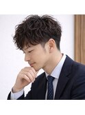 大人メンズツーブロックビジネスパーマ　20代 30代 40代 50代