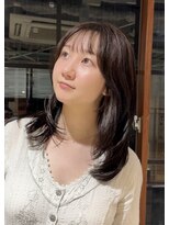 コフィー バイ メルト 吉祥寺(cofy by melt) 【中澤彩乃】ミディアムレイヤーカットグレージュ前髪韓国吉祥寺