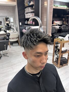 ヘアー ラボ エムツー(hair lab m2) メンズショート×ホワイトメッシュ