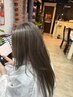 カット、白髪ぼかしグレイカラー×ハイライト＋ケアプロ超音波　13200円