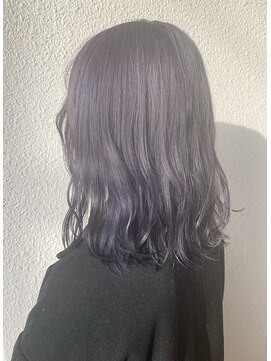 ビグディーサロン 武庫川(BIGOUDI salon) パープルカシスカラー外ハネミディアム