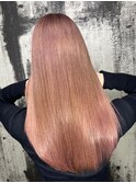 サーモンピンク×サラ艶モテ髪