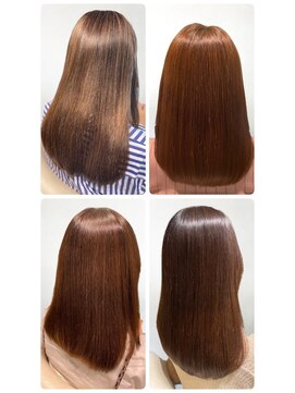 美容室フルール 30代40代髪質改善ココアブラウン艶感ストレート透明感赤み消し