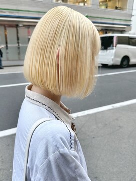 ベレーザ 渋谷(BELEZA) 7180ブロンドベージュハイトーンカラー韓国タンバルモリボブ