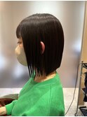 髪質改善レイヤーカット/小顔カットぱっつん前髪/暗髪