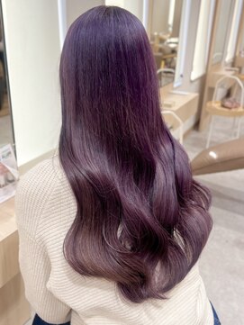 カラースタンド(COLOR STAND) ラベンダーカラーヘーゼルベージュ韓国風レイヤーハイトーンボブ