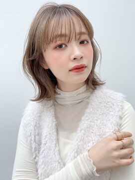 リヤン 表参道(lyann) イメチェン前髪ピンクベージュ外ハネボブa