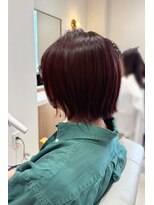アビエブラン 若江岩田(abije blanc)&nbsp;ショートボブ×カシスボルドーカラー【若江岩田】