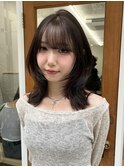 ダークグレージュ×ハッシュカット