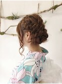 浴衣にぴったり編み込みサイドシニヨン