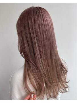 ヘアメイク オブジェ(hair make objet) 韓国スタイル ハイトーンピンクベージュ