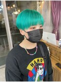 【MIRAC町田店河原崎】エメラルドグリーンショート