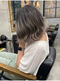 美髪/グレージュ/ネビージュ/バレイヤージュボブ[渋谷/渋谷駅]