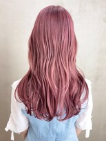 アルバム 銀座(ALBUM GINZA) ピンクロング_外ハネボブセクションカラー_ba400821