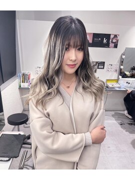 キング 梅田(K!ng) 【梅田】ホワイトバレイヤージュホワイトカラー髪質改善カラー