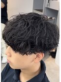 【標準】波巻きパーマ マッシュスタイル MENSFEEL東梅田店