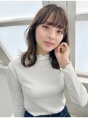 ミディアムレイヤー 美髪 透明感 イメチェン くびれ 髪質改善