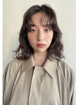 ミディアムパーマ似合わせ顔周りカット顔まわりレイヤーカット