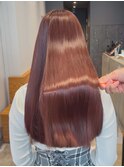 ロング韓国ヘアおくれ毛チェリーブラウン_ba542052