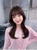 大人ガーリー似合わせカットミディアムレイヤーダークアッシュ