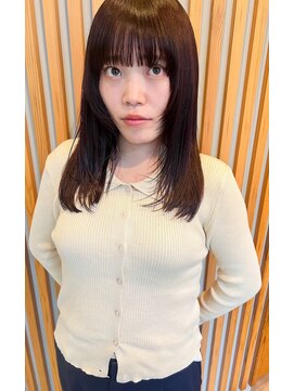 シュプール(SPUR) 小顔レイヤーカットナチュラルブラウン艶髪ストレートセミロング