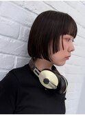 モードな雰囲気◎顔周りぱつっとラインボブ