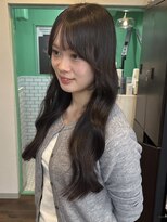 スリット(slit)&nbsp;韓国風ダークブラウンロングウェーブ