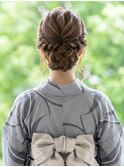 30代清潔感◇ルーズなシニヨンの上品浴衣ヘアセット