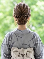 と和 巣鴨 30代清潔感◇ルーズなシニヨンの上品浴衣ヘアセット