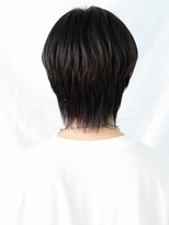 モッズヘア メン 新所沢店(mod's hair men)&nbsp;アッシュブラックセンター分け伸ばしかけ大人ウルフショートf