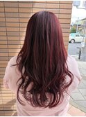 ロングヘア/ボルドーカラー