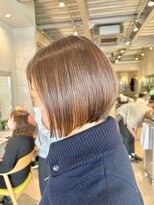 オーガニック リブ 川越(organic+live)&nbsp;２０代３０代大人可愛いショートボブ耳掛け　ハイライト