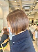 20代30代大人可愛いショートボブ耳掛け ハイライト