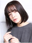 大人可愛い小顔ツヤ髪ツヤ感ナチュラルボブ黒髪ボブ髪質改善A4