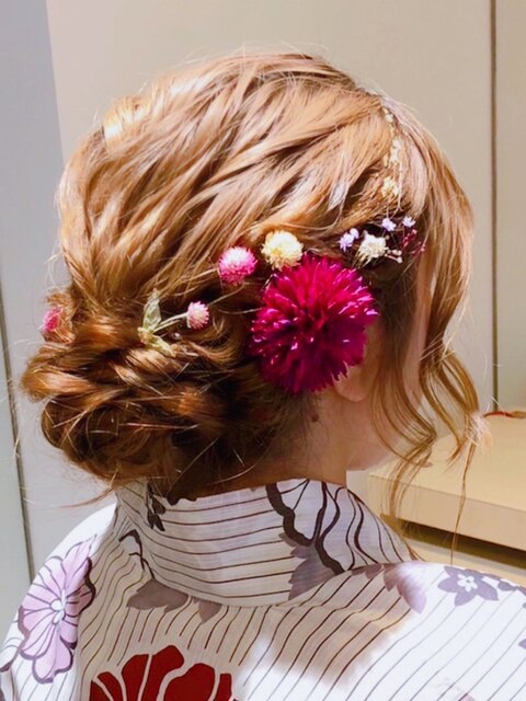 花火大会☆浴衣ヘアセット