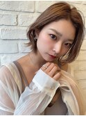 イメチェン/似合わせカット/フルバング/レッドブラウン/錦糸町