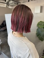 ジエクト カナウ(The Ect canow)&nbsp;美髮◎髪質改善カラーピンクカラー切りっぱなしボブ艶髪