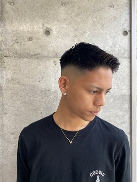 レンゲン(LENGEN) 束感刈り上げビジネス七三ツーブロックアップバング１２９３