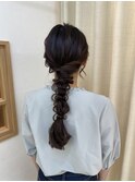 編み下ろし　玉ねぎヘア　参列ヘア　ブライダルヘア