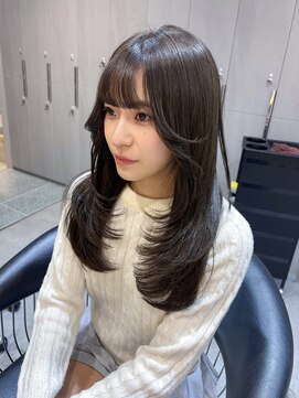 ロンドクロエ 横浜(Lond Chloe) ロング/顔周りレイヤーカット/韓国/グレージュ/前髪【横浜】