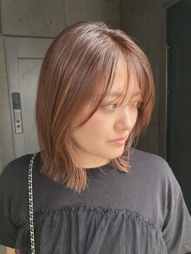 ソルトウォーター(SALT WATER) レイヤーカット/ピンクブラウン/韓国/ブリーチなし/恵比寿/