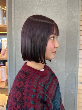 ロンド ボーイ 表参道(Lond BOY) ブリーチなしチェリーブラウン髪質改善縮毛矯正酸性ストレート